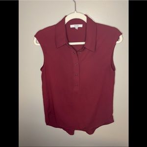 Flowing Burgundy 3/4 Button Down Tank Top 🔥